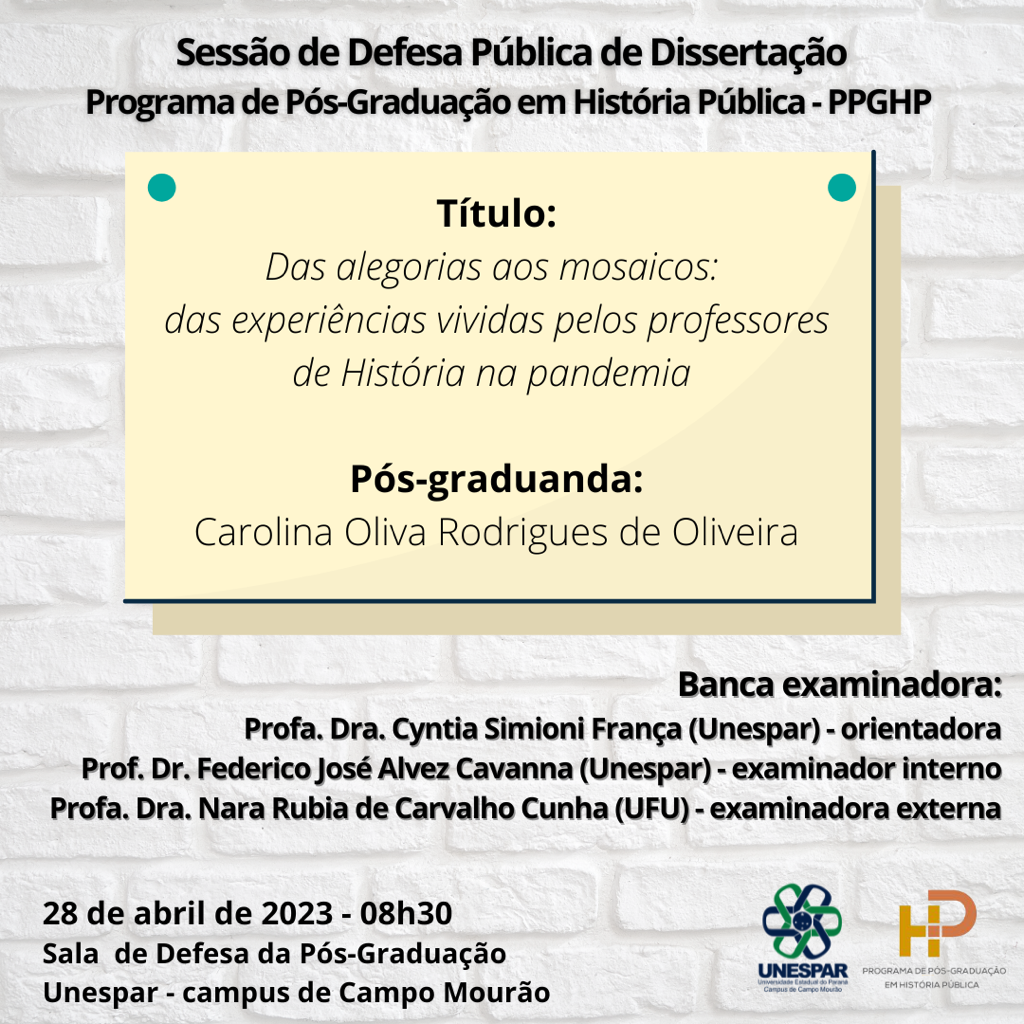 Defesa Pública de Dissertação PPGHP - Carolina.png