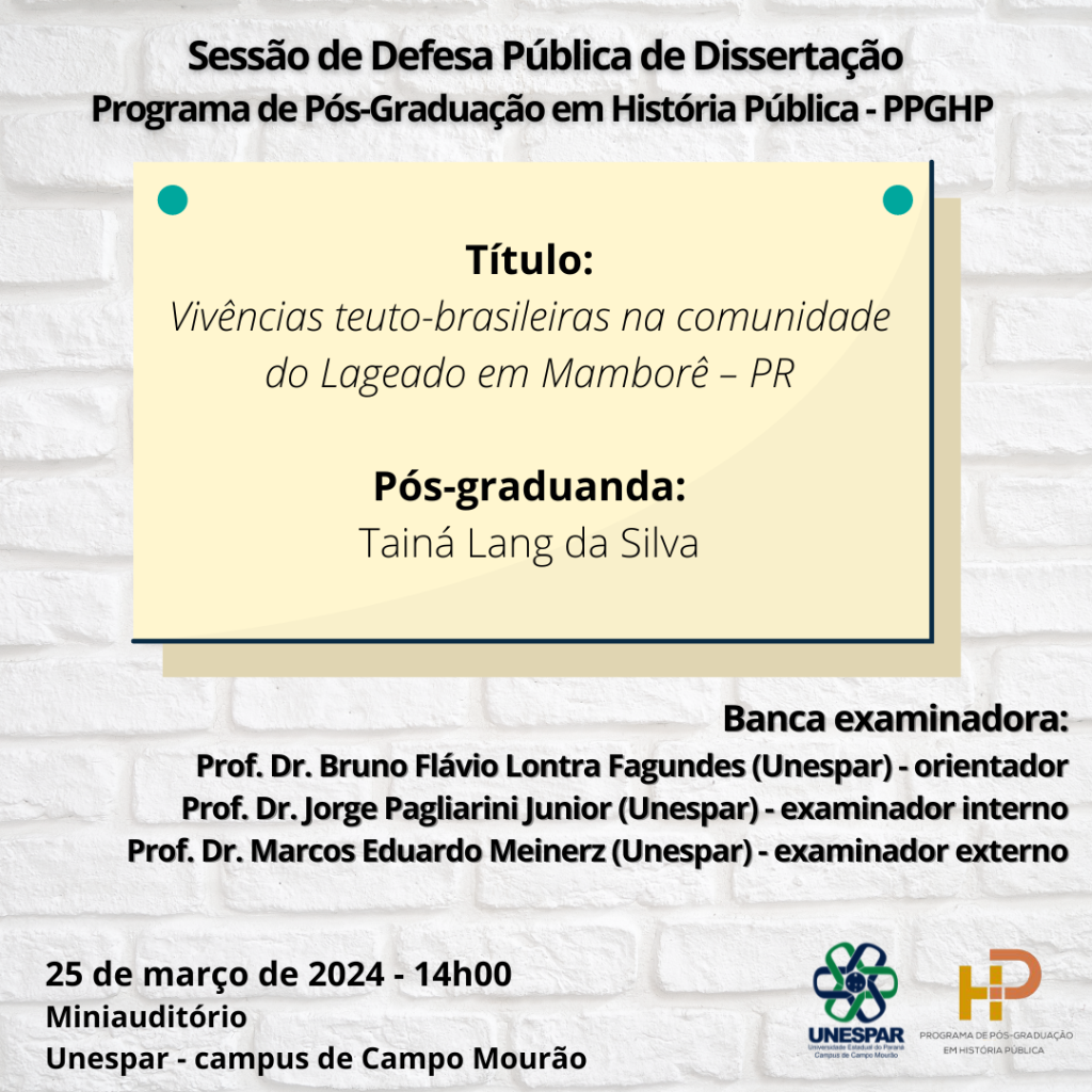 Defesa Pública de Dissertação PPGHP - Tainá Lang.png