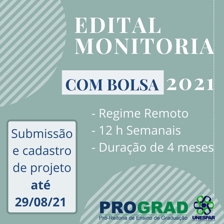 Edital de Monitoria com Bolsa 2021