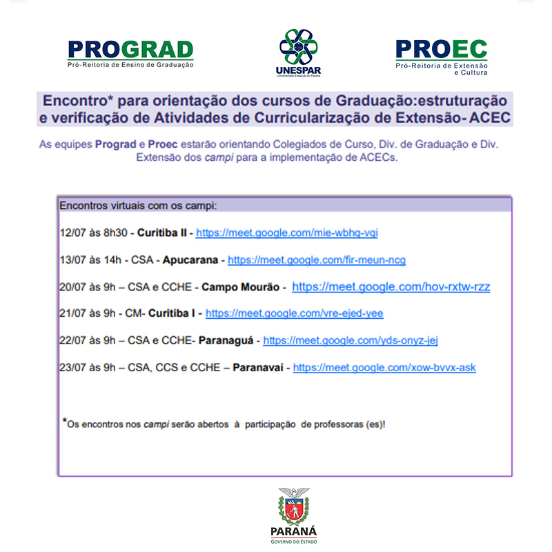 Encontros virtuais com os campi