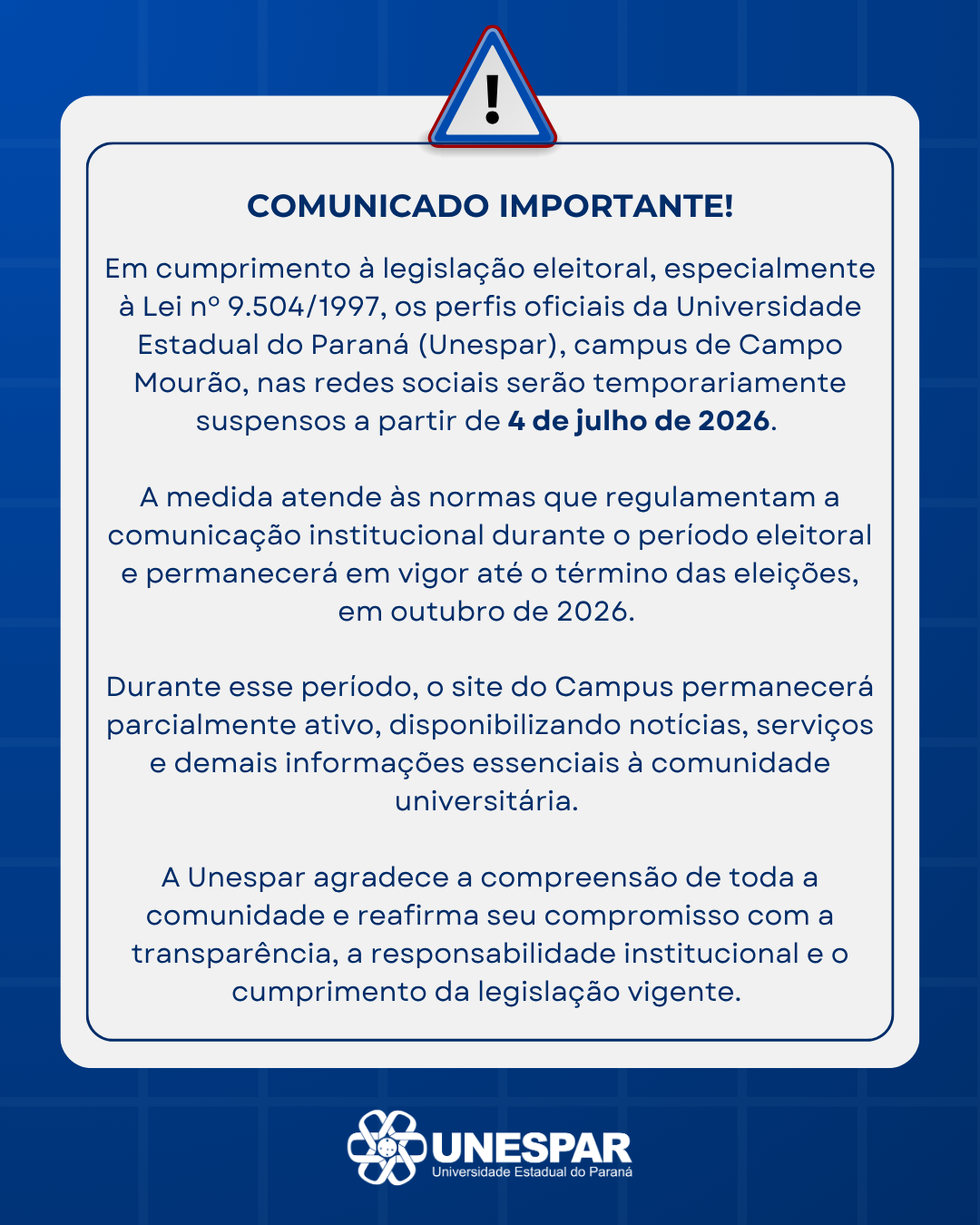 Redes sociais desativadas